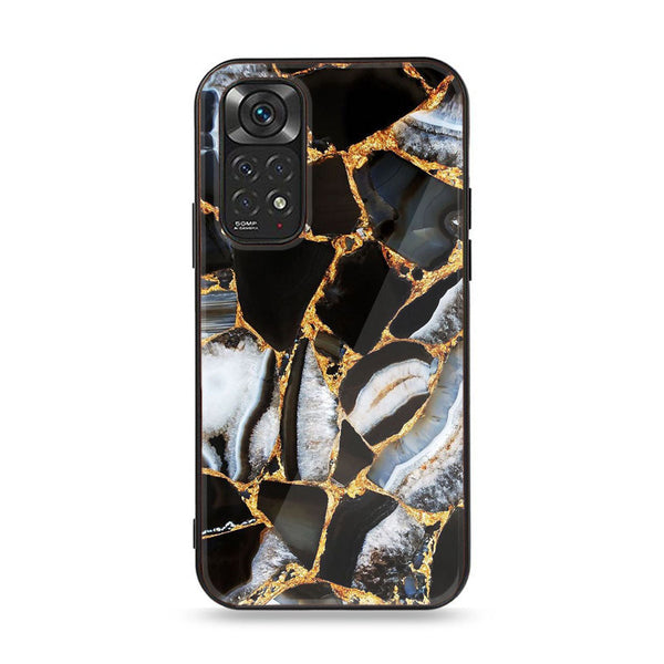 Xiaomi Redmi Note 11 Pro/Note 12 Pro Black Marble Design 5 Premium Printed Glass soft Bumper shock Proof Case CS-9974