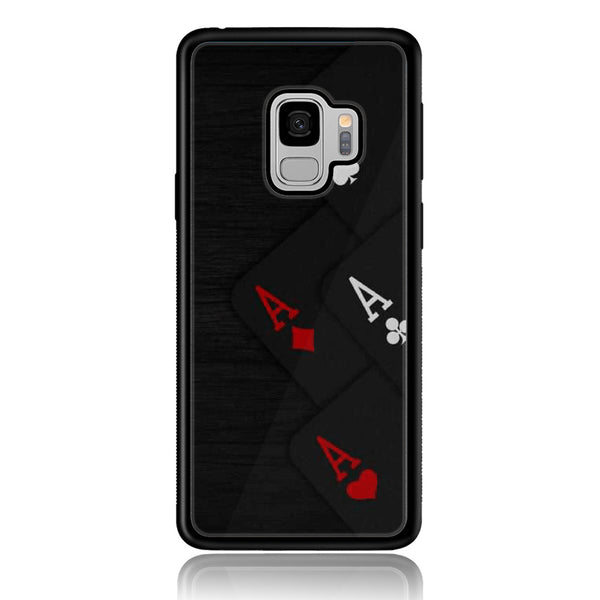 Samsung Galaxy S9 Black Art Design 5  Premium Printed Glass soft Bumper shock Proof Case  CS-34187 CS-35235