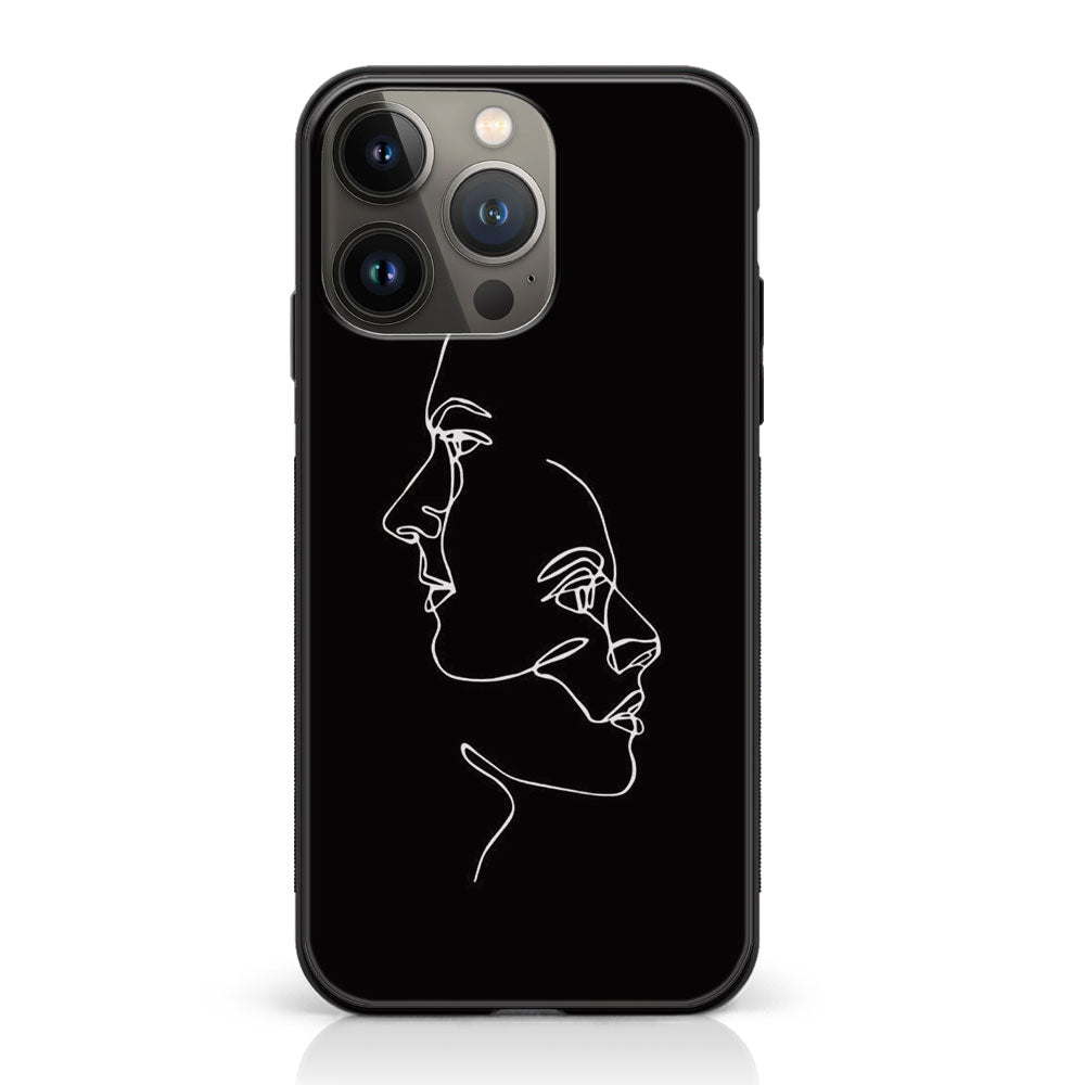 iPhone 12 Pro  - Girl Line Art Series - Premium Metal Printed soft Bumper shock Proof Case