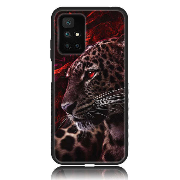 Redmi 10 - Tiger Design 5 - Premium Printed Glass soft Bumper shock Proof Case CS-9743