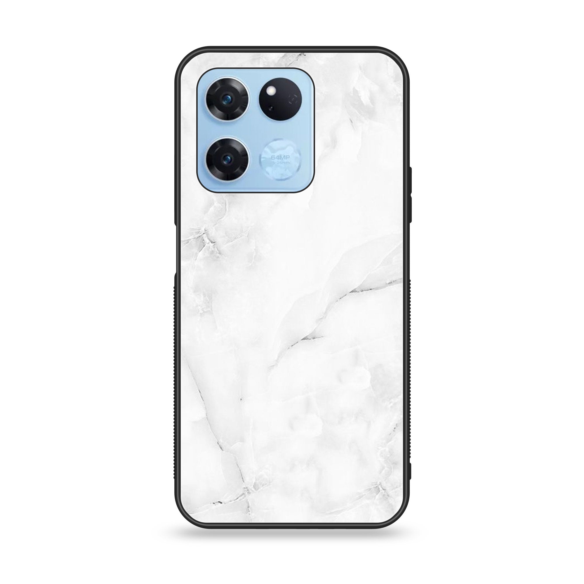 OnePlus Ace Racing - White Marble Series - Premium Printed Glass soft Bumper shock Proof Case