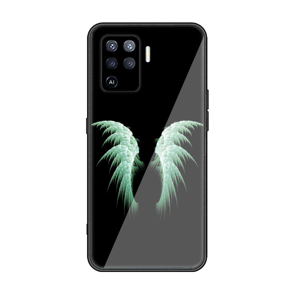 Oppo F19 Pro - Angel Wings Series - Premium Printed Glass soft Bumper shock Proof Case