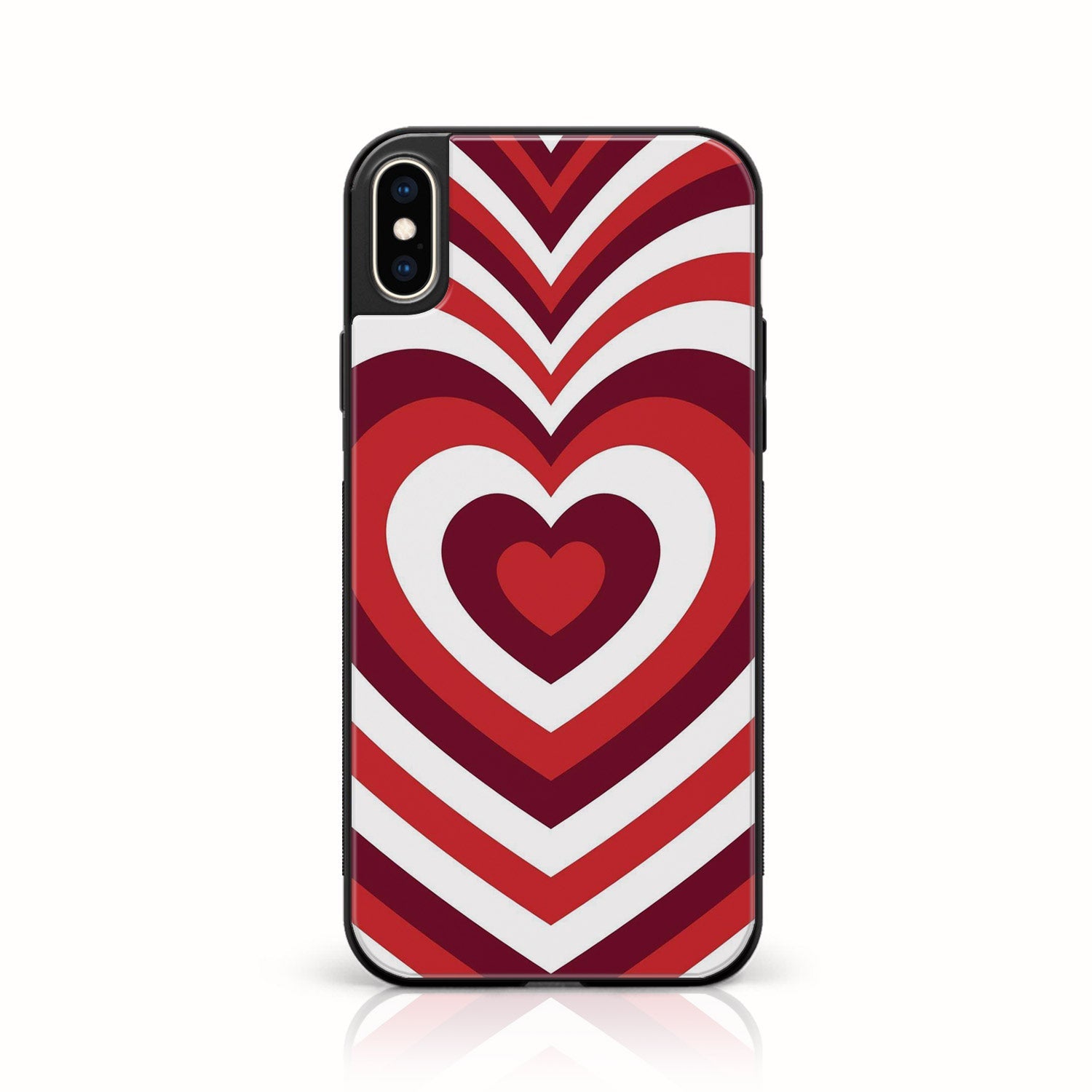 iPhone XS Max - Heart Beat Series - Premium Printed Glass soft Bumper shock Proof Case