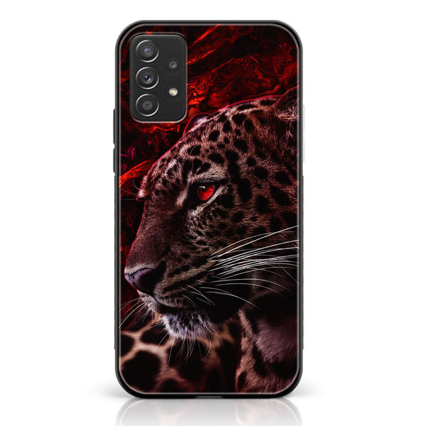 Samsung Galaxy A32 4G- Tiger Art Design 5 - Premium Printed Glass soft Bumper shock Proof Case CS-16573