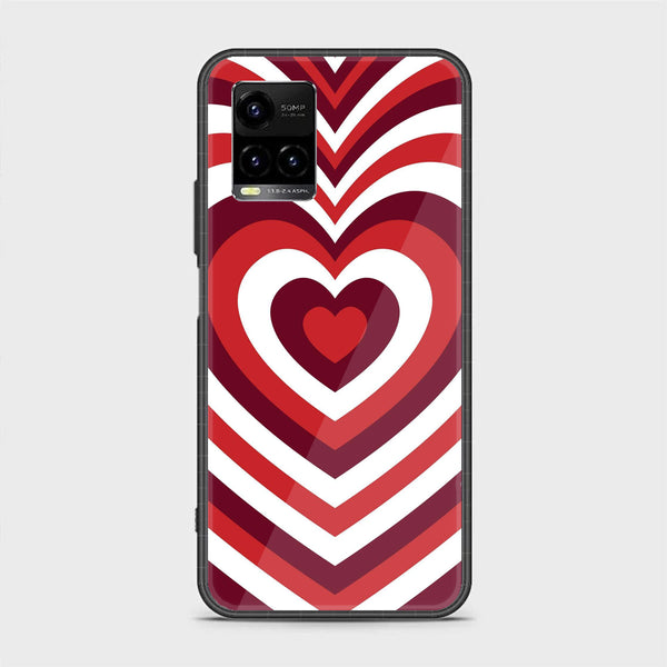 Vivo Y33s/ Y21 - Heart Beat Design 5 - Premium Printed Glass soft Bumper shock Proof Case CS-16251