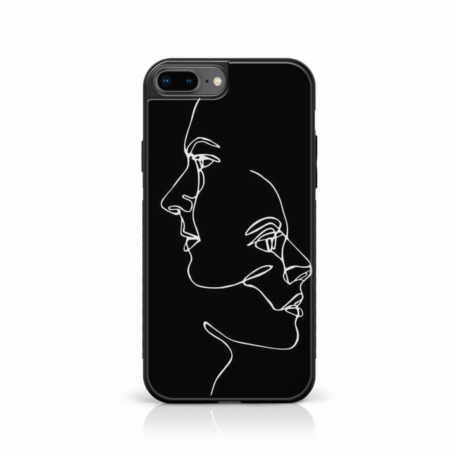 iPhone 7Plus  - Girl Line Art Series - Premium Printed Glass soft Bumper shock Proof Case