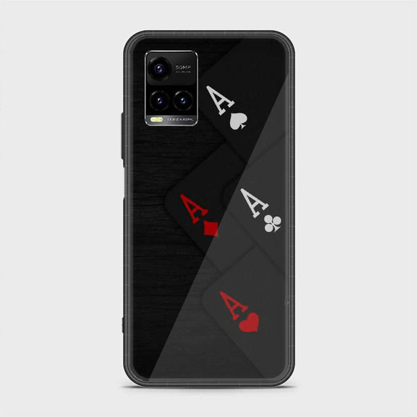 Vivo Y33s - Black Art Design 5 - Premium Printed Glass soft Bumper shock Proof Case CS-14220