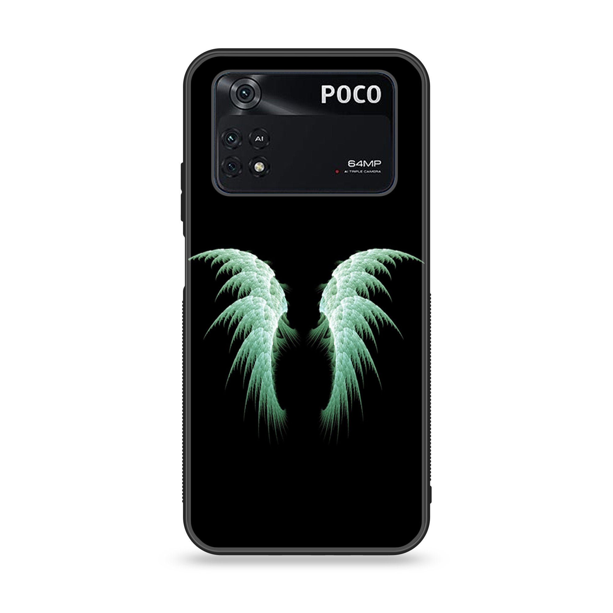 Xiaomi Poco M4 Pro 4G- Angel Wings Series - Premium Printed Glass soft Bumper shock Proof Case