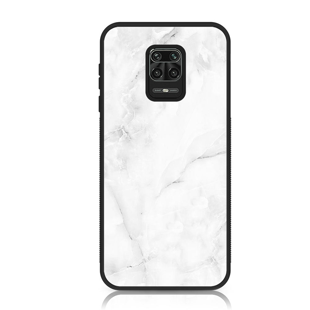 Xiaomi Redmi Note 9S - White Marble Series - Premium Printed Glass soft Bumper shock Proof Case