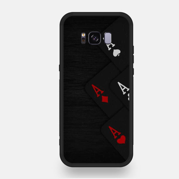 Samsung Galaxy S8 Black Art Design 5  Premium Printed Glass soft Bumper shock Proof Case  CS-20310