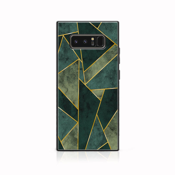 Galaxy Note 8 -  Geometric Marble Series  Design 5 - Premium Printed Glass soft Bumper shock Proof Case  CS-20010