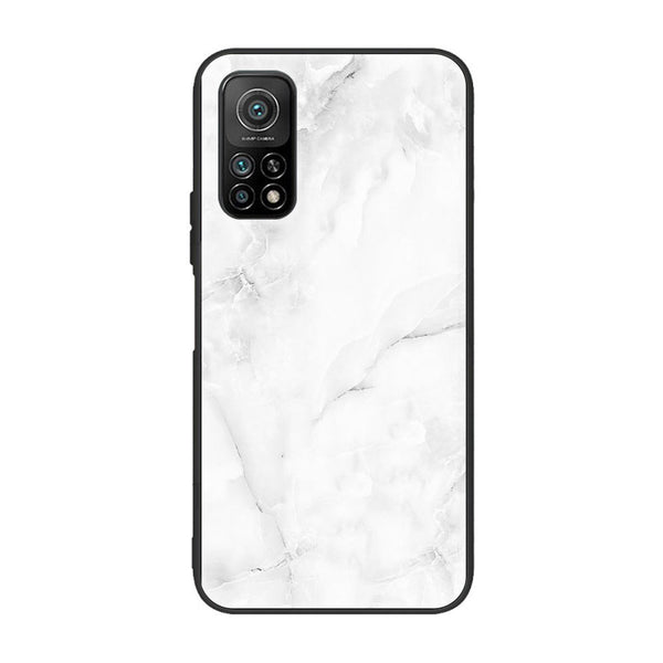 Xiaomi Mi 10T White Marble Series Design 5  Premium Printed Glass soft Bumper shock Proof Case CS-19477