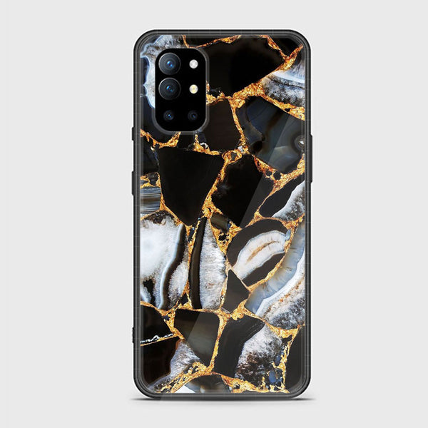 OnePlus 9R/8T - Black Marble Design 5 - Premium Printed Glass soft Bumper shock Proof Case CS-9621