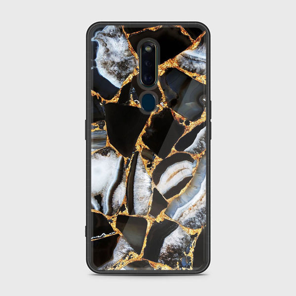 Oppo F11 Pro Black Marble Design  5 Premium Metal  Printed soft Bumper shock Proof Case CS-28136
