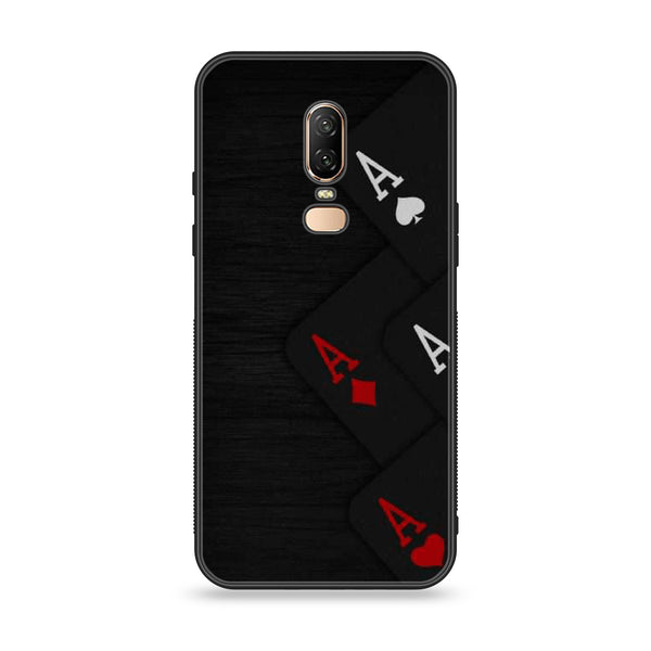 OnePlus 6 - Black Art Design 5 - Premium Printed Glass soft Bumper shock Proof Case CS-20891