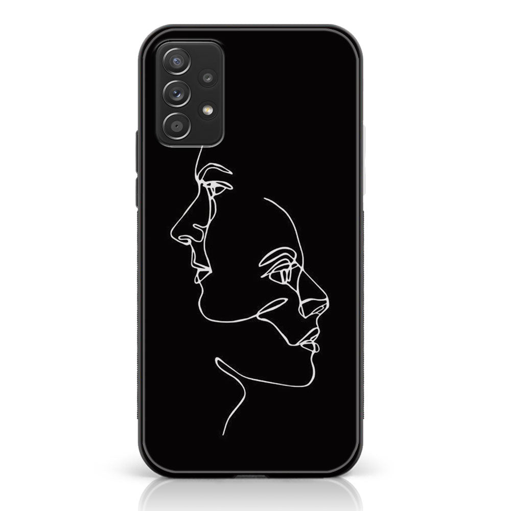 Samsung Galaxy A52 5G - Girls Line Art Series - Premium Printed Glass soft Bumper shock Proof Case