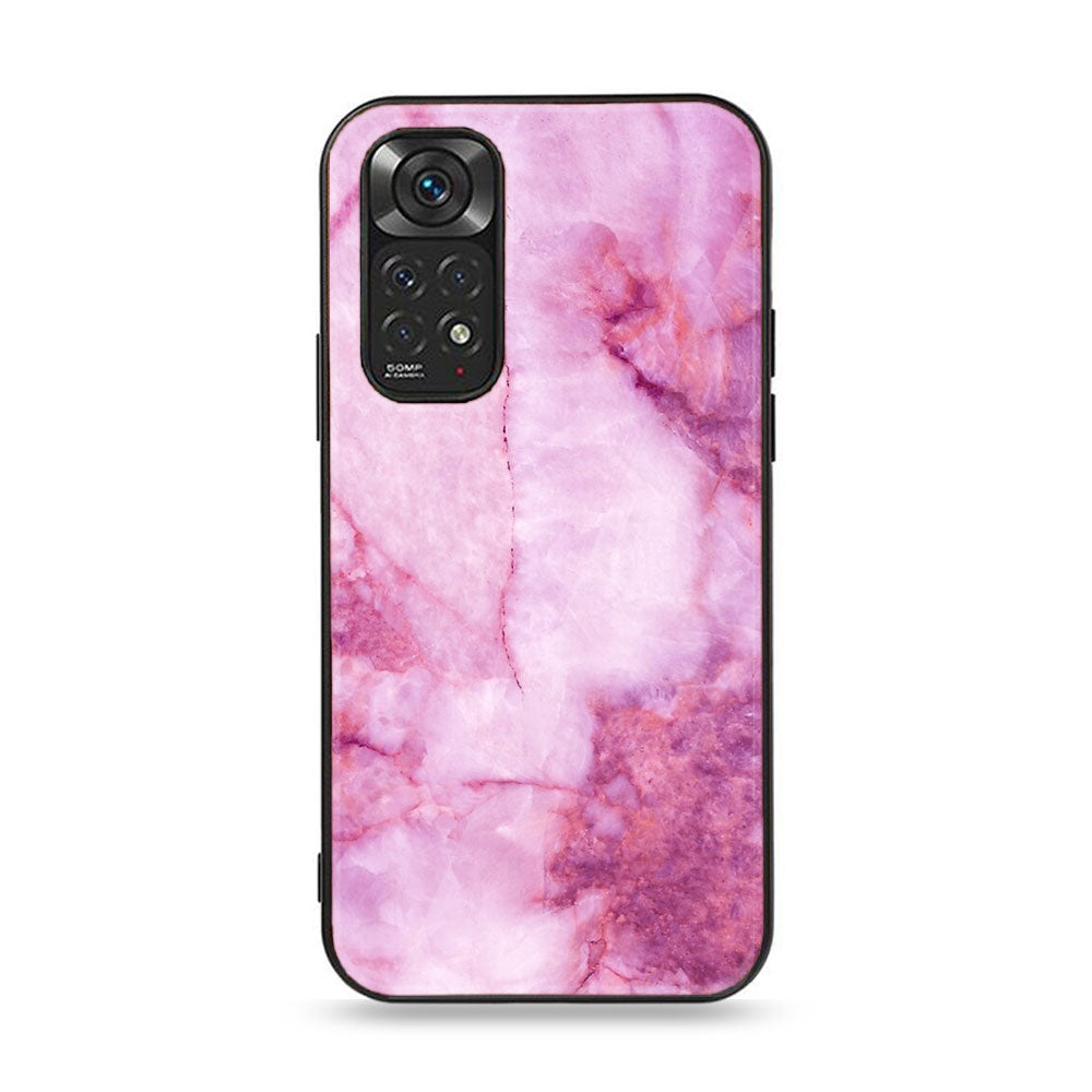 Xiaomi Redmi Note 11 Pro Pink Marble Series Premium Printed Glass soft Bumper shock Proof Case