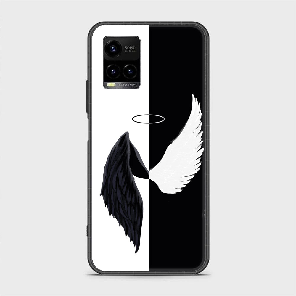 Vivo Y21 - Angel Wings 2.0 Series - Premium Printed Glass soft Bumper shock Proof Case