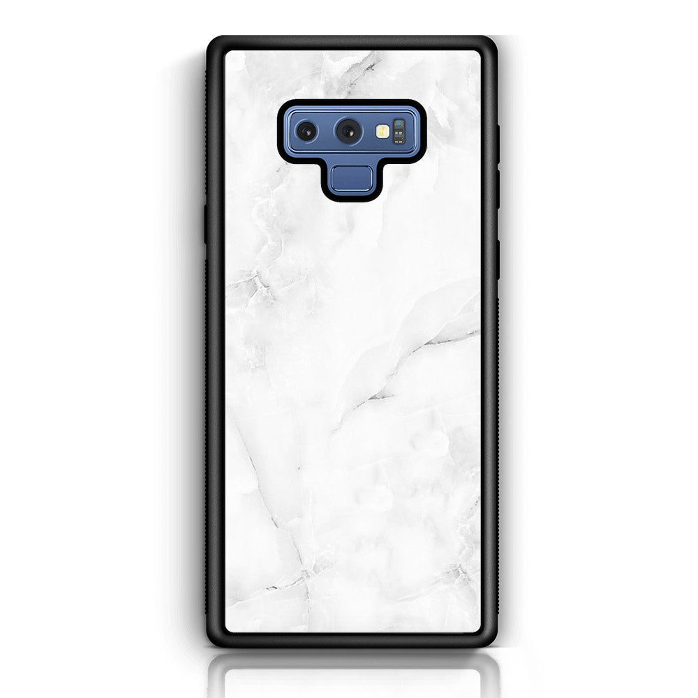 Samsung Galaxy Note 9 - White Marble Series - Premium Printed Glass soft Bumper shock Proof Case