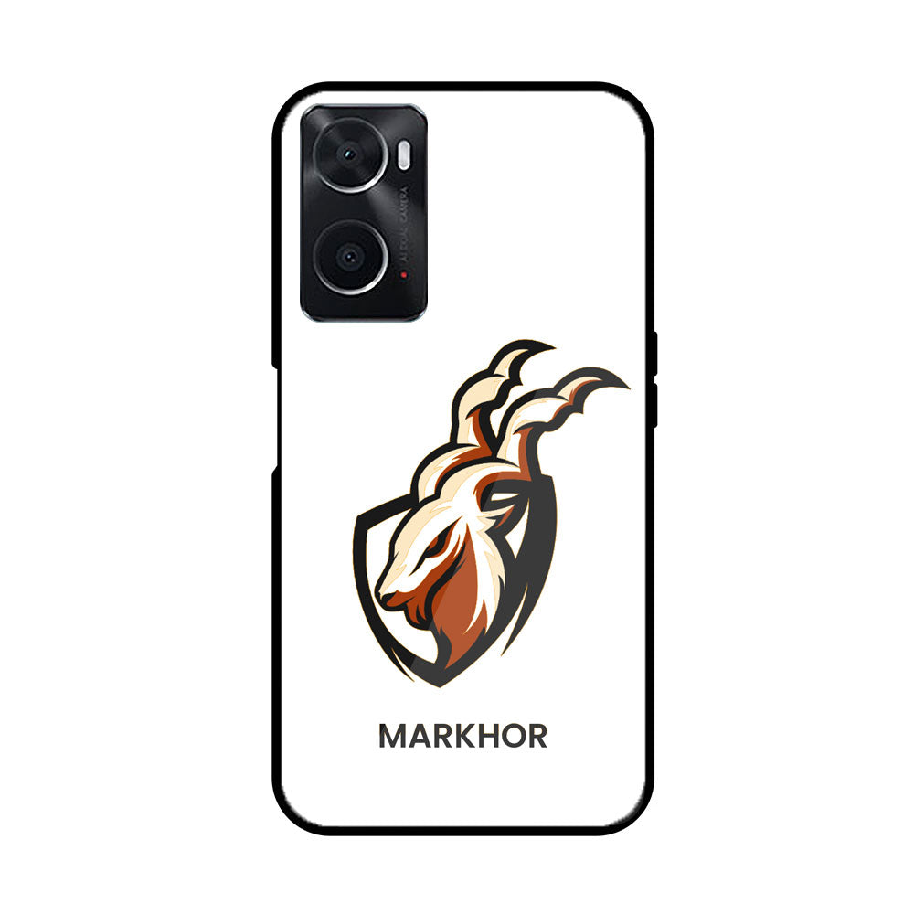 Oppo A96 Markhor Series  Premium Printed Glass soft Bumper shock Proof Case