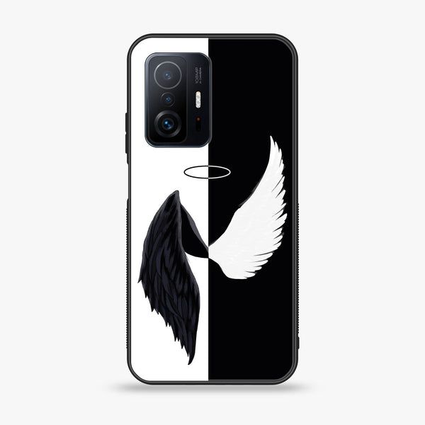 Xiaomi 11T Pro - Angel Wings 2.0 Design 5- Premium Printed Glass soft Bumper shock Proof Case CS-50654