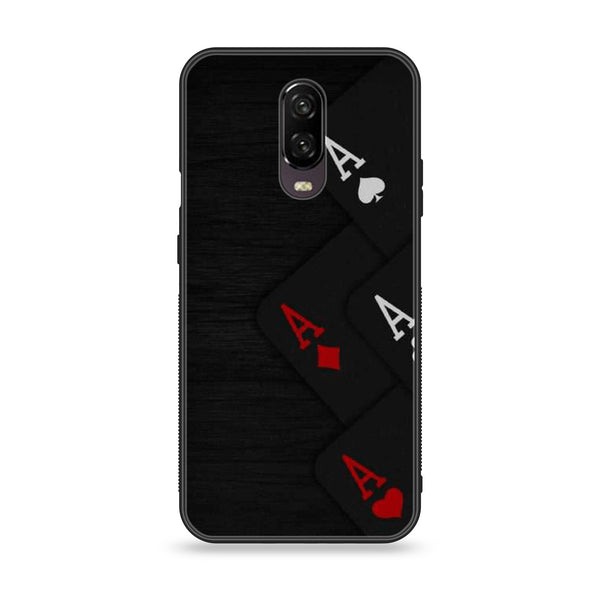 OnePlus 6T Black Art Design 5 Premium Printed Glass soft Bumper shock Proof Case CS-17221