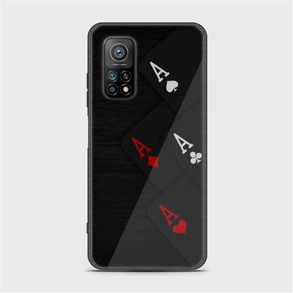 Xiaomi Mi 10T Black Art Design 5  Premium Printed Glass soft Bumper shock Proof Case  CS-36647