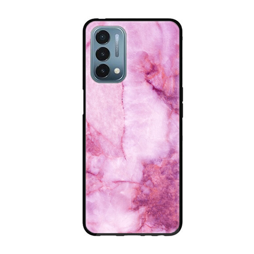 OnePlus Nord N200 5G - Pink Marble Series - Premium Printed Glass soft Bumper shock Proof Case