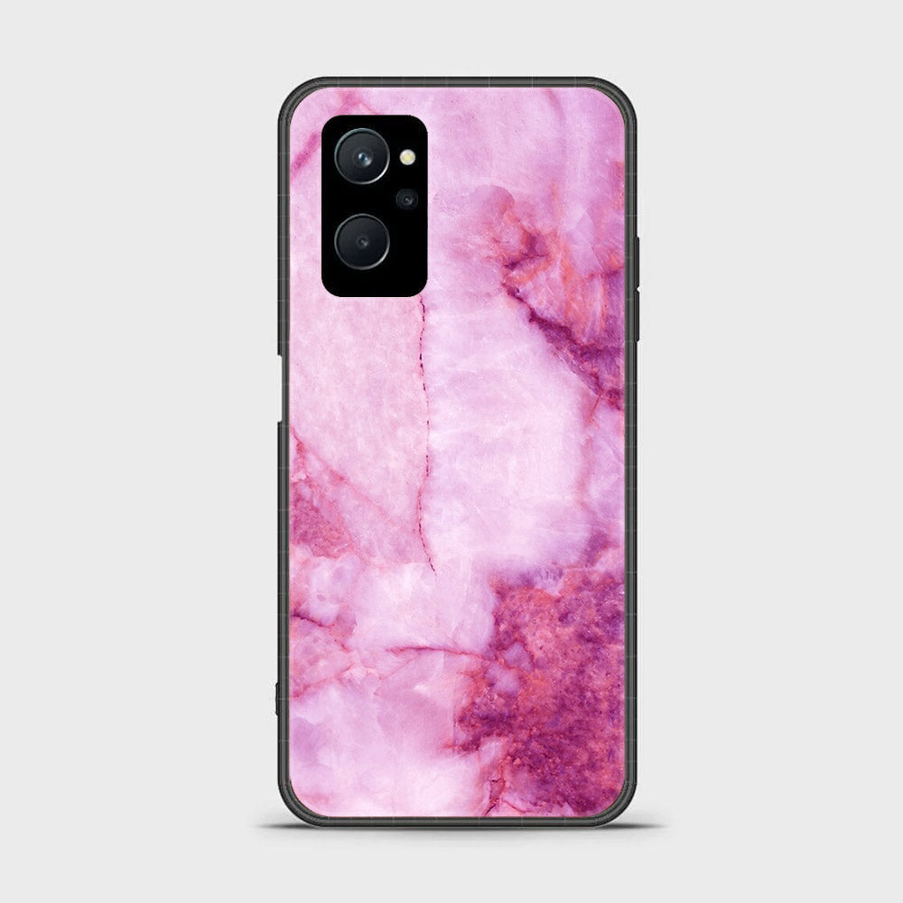 Realme 9i - Pink Marble Series - Premium Printed Glass soft Bumper shock Proof Case