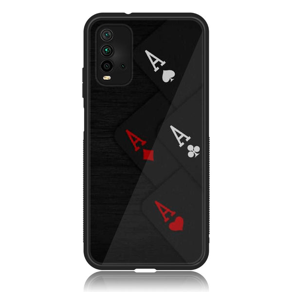 Xiaomi Redmi 9T - BlACK Art Design 5 - Premium Printed Glass soft Bumper shock Proof Case CS-20619