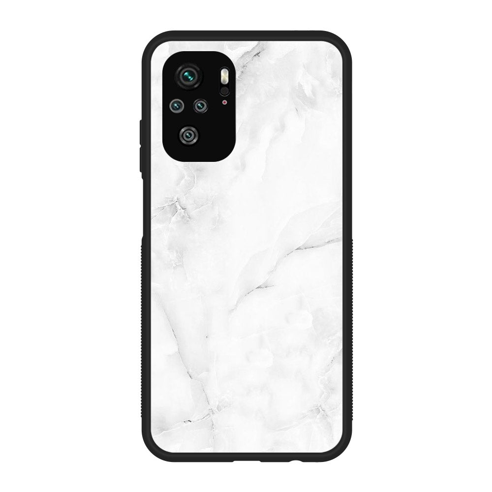 Xiaomi Redmi Note 10S - White Marble Series - Premium Printed Glass soft Bumper shock Proof Case