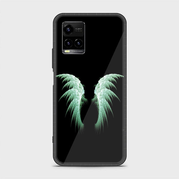 Vivo Y33s - Angel Wings Design 5- Premium Printed Glass soft Bumper shock Proof Case CS-12709