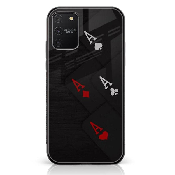 Galaxy S10 Lite - Black Art Design 5 - Premium Printed Glass soft Bumper shock Proof Case  CS-35928