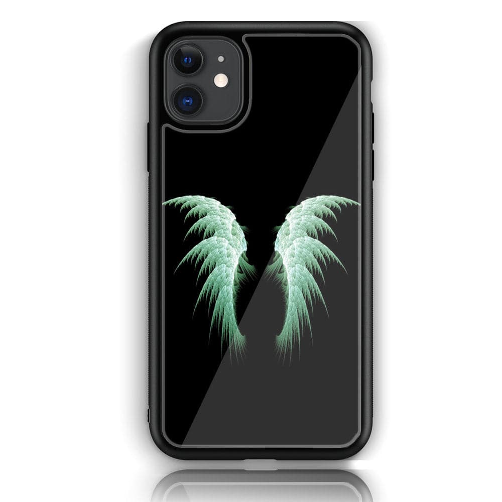 iPhone 12 - Angel Wing Series - Premium Printed Glass soft Bumper shock Proof Case