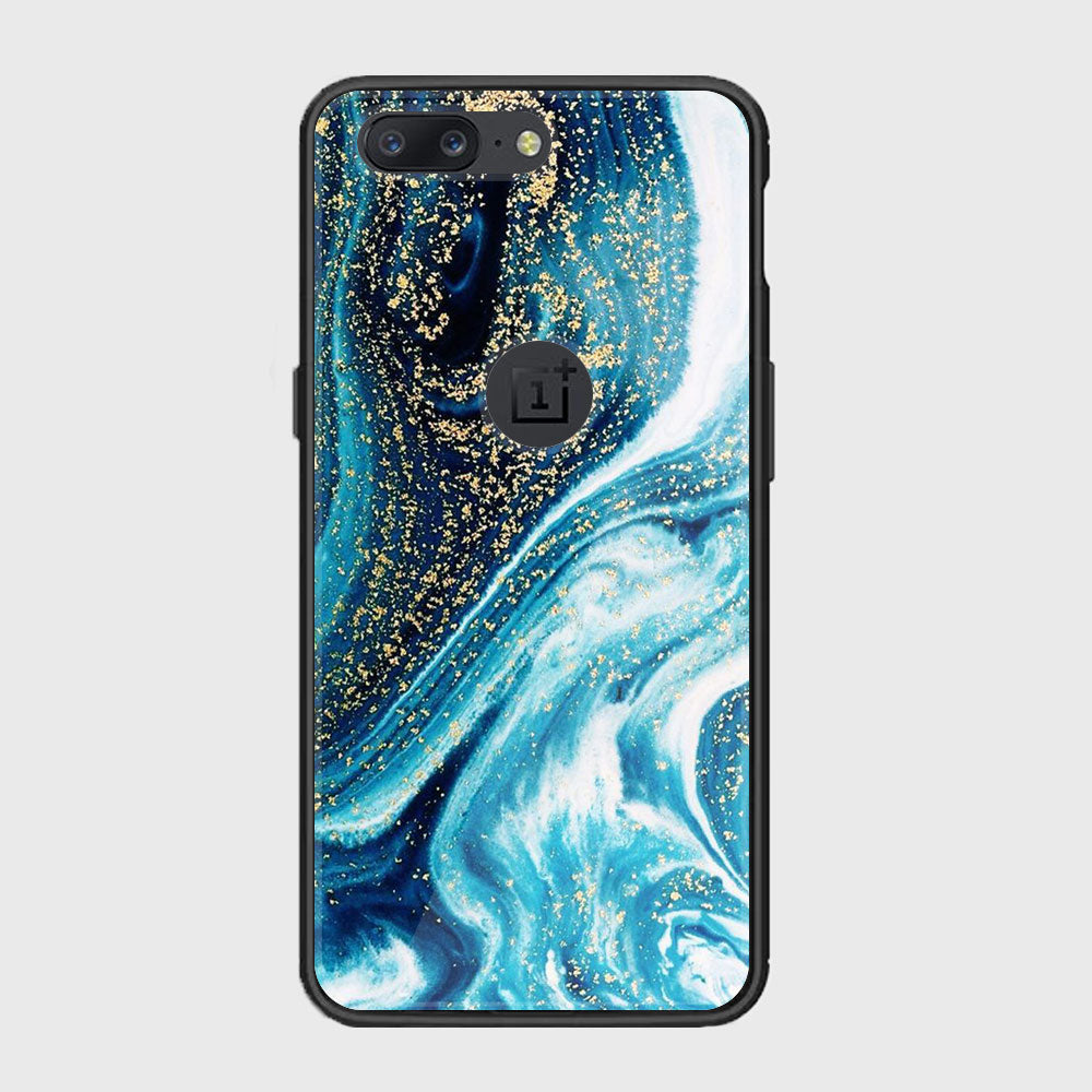 OnePlus 5 - Blue Marble Series - Premium Printed Glass soft Bumper shock Proof Case