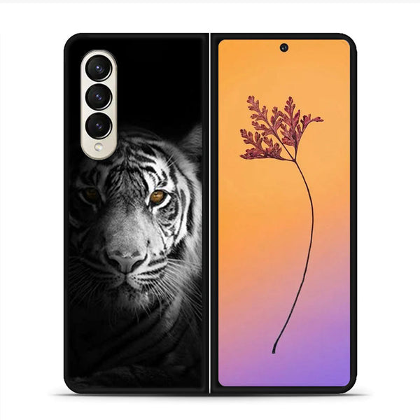 Samsung Galaxy Z Fold 4 Tiger Art  Design 10- Premium Metal Printed soft Bumper shock Proof Case CS-46702