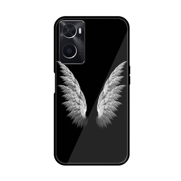 OPPO A76 / OPPO A36/ Oppo A96 Angel Wings Design 6 Premium Printed Glass soft Bumper shock Proof Case CS-27785