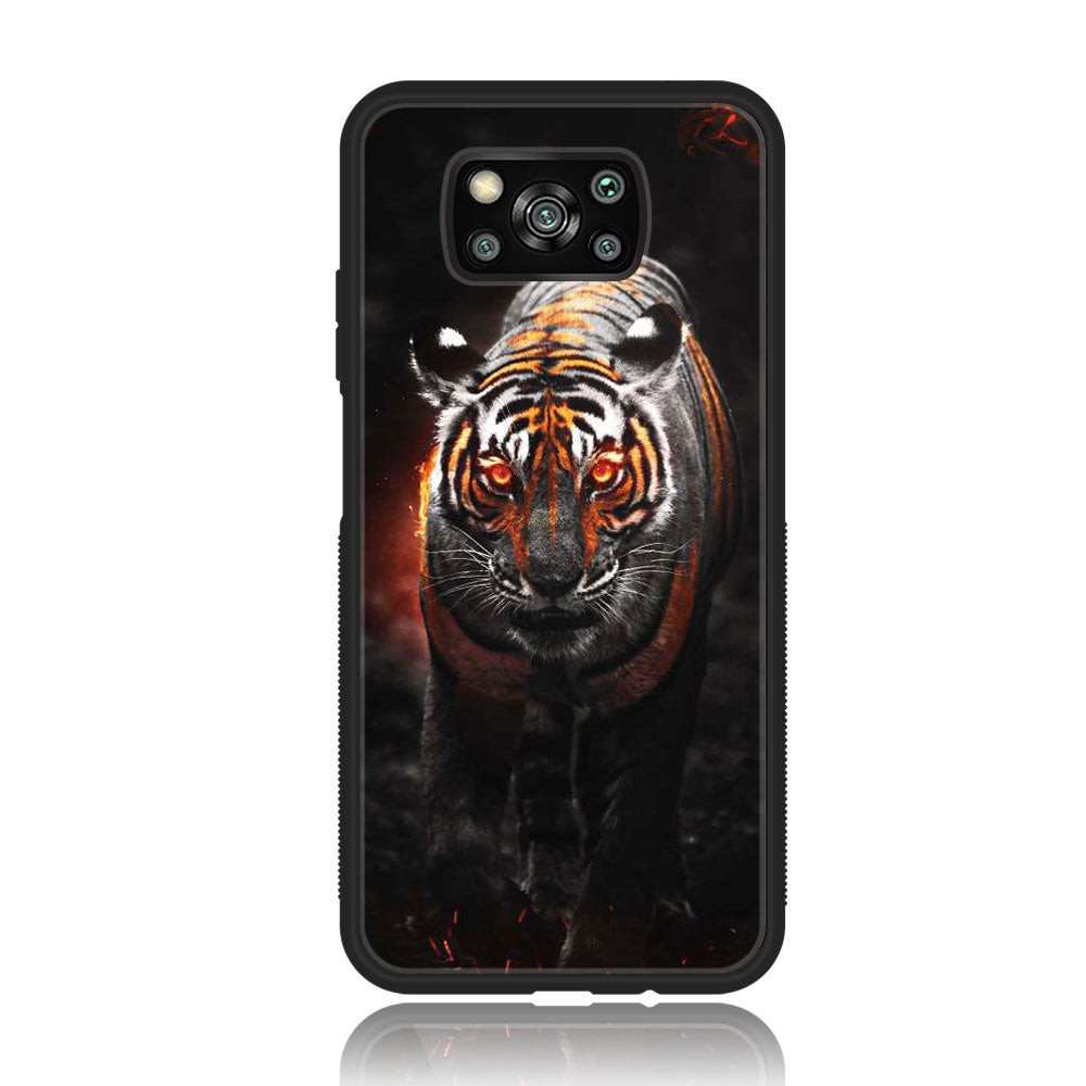 Xiaomi Poco X3 NFC  - Tiger  Series - Premium Printed Glass soft Bumper shock Proof Case