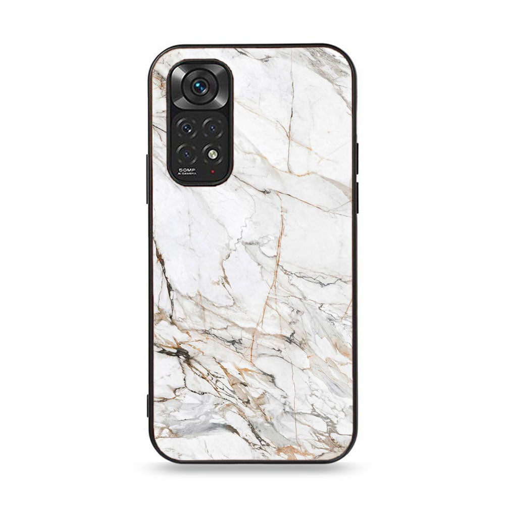 Xiaomi Redmi Note 11 Pro White Marble Series Premium Printed Glass soft Bumper shock Proof Case