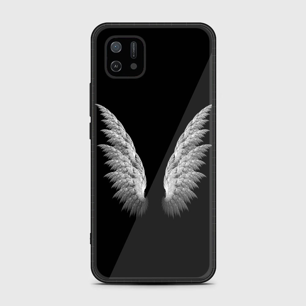 OPPO A16e Angel Wings Series  Premium Printed Glass soft Bumper shock Proof Case