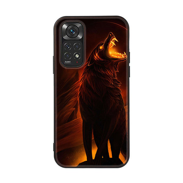 Xiaomi Redmi Note 11 Pro/Note 12 Pro  Wolf Design 6 Premium Printed Glass soft Bumper shock Proof Case CS-10001 CS-10005  CS-21742