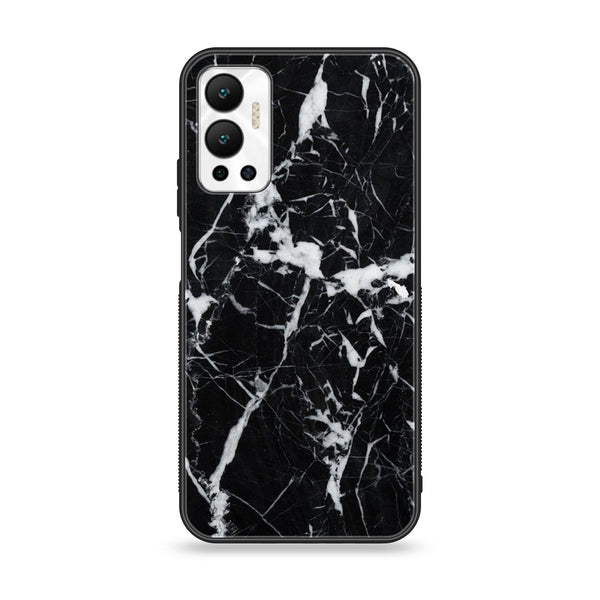 Infinix Hot 12 - Black Marble Design 6- Premium Metal Printed soft Bumper shock Proof Case CS-45678