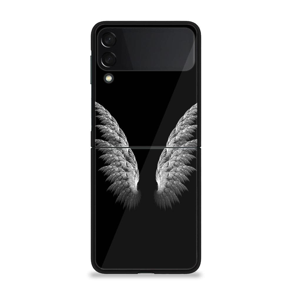 Galaxy Z Flip 3 - Angel Wings Series - Premium Printed Glass soft Bumper shock Proof Case
