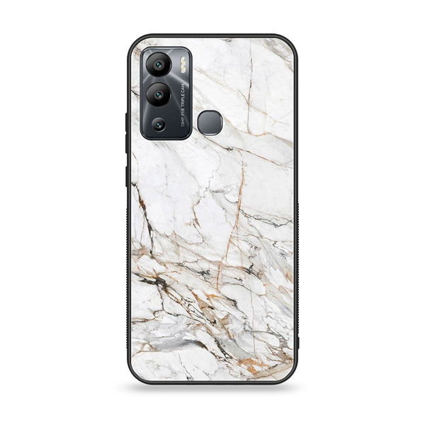 Infinix Hot 12i - White Marble Design 6- Premium Metal Printed soft Bumper Shock Proof Case CS-12396