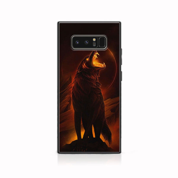 Galaxy Note 8 - Wolf Design 6 - Premium Printed Glass soft Bumper shock Proof Case CS-7192