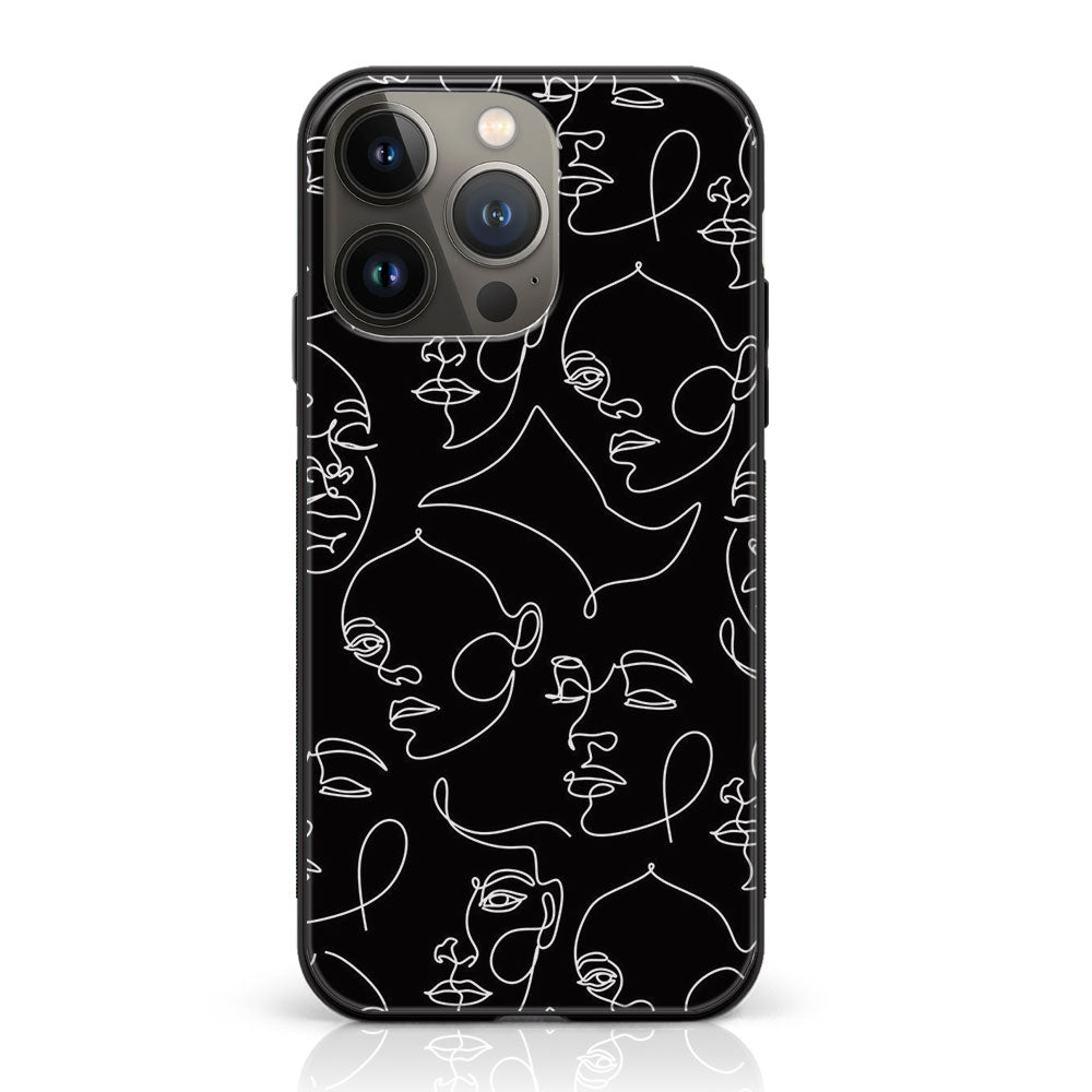 iPhone 12 Pro  - Girl Line Art Series - Premium Metal Printed soft Bumper shock Proof Case