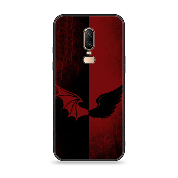 OnePlus 6 - Angel wings 2.0 Design 6- Premium Printed Glass soft Bumper shock Proof Case CS-10692