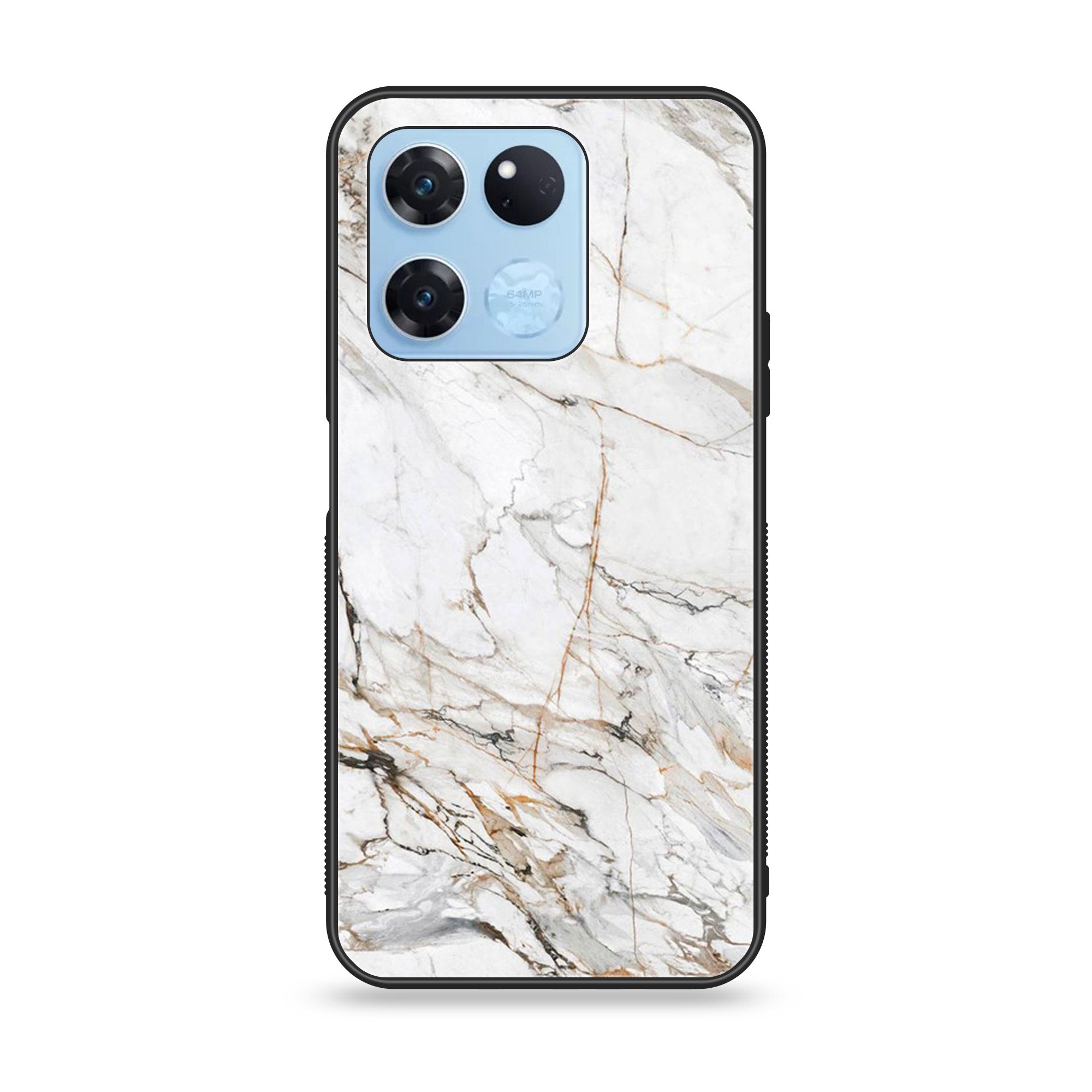 OnePlus Ace Racing - White Marble Series - Premium Printed Glass soft Bumper shock Proof Case