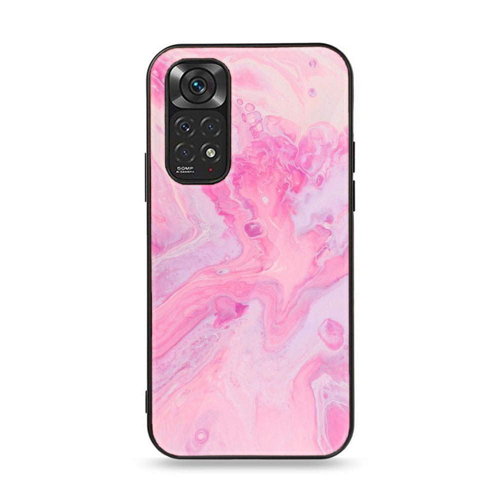 Xiaomi Redmi Note 11 Pro Pink Marble Series Premium Printed Glass soft Bumper shock Proof Case