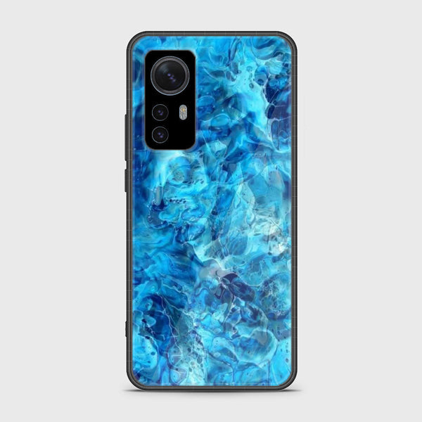 Xiaomi 12/ 12 X -  Blue Marble Design 6   Premium Printed Glass soft Bumper shock Proof Case CS-26473